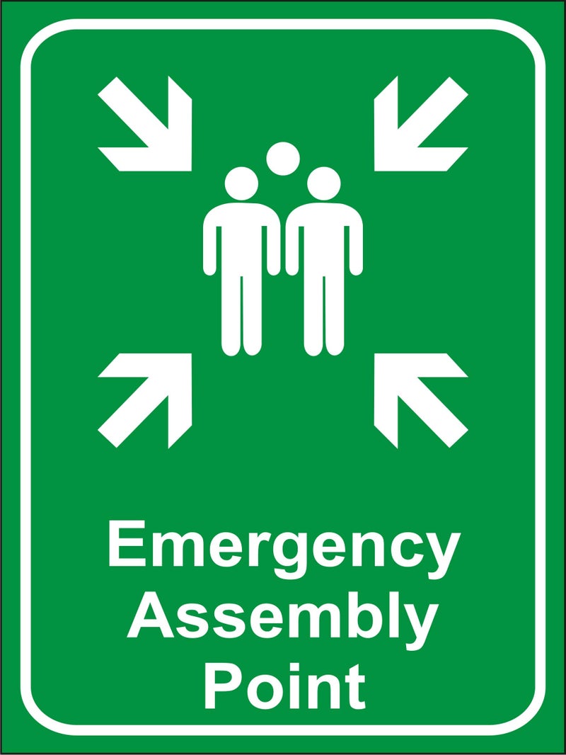 eSplanade Emergency Assembly Point Sign Sticker Decal - Easy to Mount Weather Resistant Long Lasting Ink (Size 12"x9") - Image 5