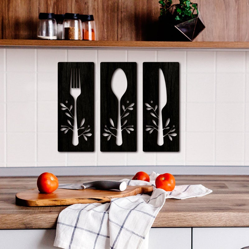 1 Set Fork Spoon Cutter Sign Wall Decor Cutout Wall Decor for Home Dining Room Restaurant - Image 3