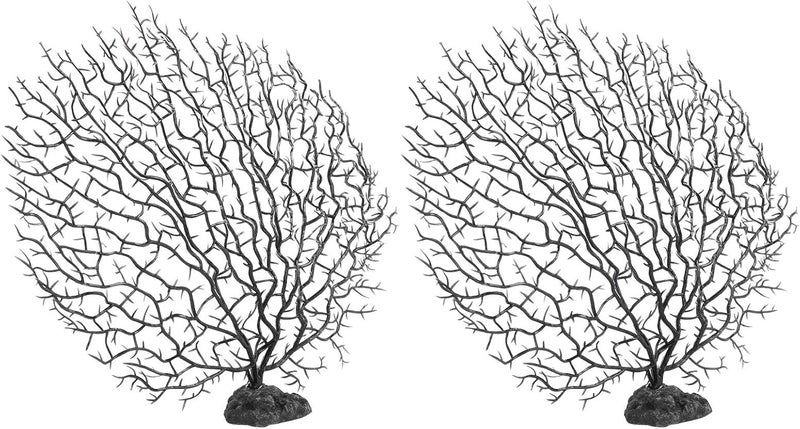 Artificial Water Plant Aquarium Decoration, 2Pcs Tree, 11.8 x 10.2 Inch Black Simulation - Durable Plastic Material, Realistic Fish Tank Landscaping, Enhances Aquatic - Image 4