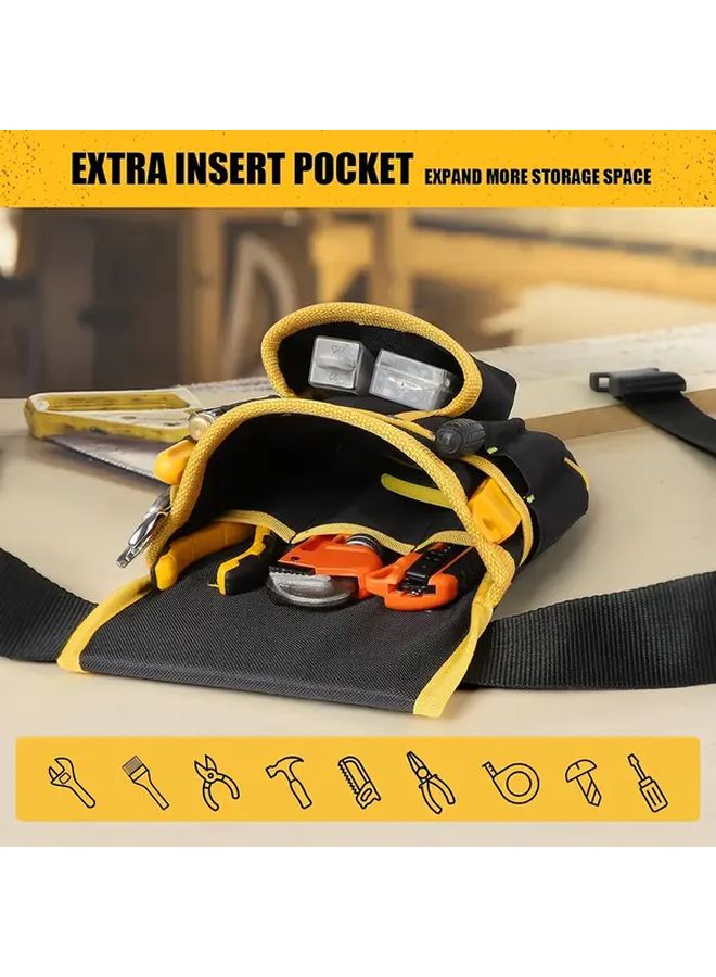 Blue And Black Heavy Duty 26 Pocket Magnetic Tool Belt Adjustable Pouches For Electricians Carpenters Builders - Image 2