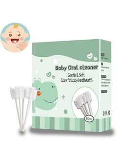 Mumoo Bear Mumoo Bear Baby Tongue Cleaner, Baby Toothbrush, Toothbrush Infant Upgrade Gum Cleaner with Paper Handle for Babies Soft Gauze for 0-36 Month Baby [60-Pack]  - Image 1