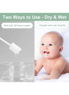 Mumoo Bear Mumoo Bear Baby Tongue Cleaner, Baby Toothbrush, Toothbrush Infant Upgrade Gum Cleaner with Paper Handle for Babies Soft Gauze for 0-36 Month Baby [60-Pack]  - Image 3