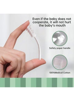 Mumoo Bear Mumoo Bear Baby Tongue Cleaner, Baby Toothbrush, Toothbrush Infant Upgrade Gum Cleaner with Paper Handle for Babies Soft Gauze for 0-36 Month Baby [60-Pack]  - Image 4