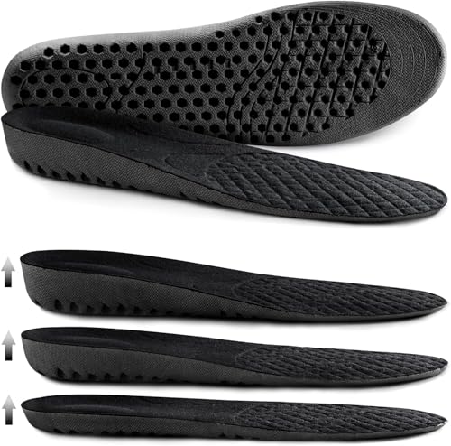 Ailaka Elastic Shock Absorbing Height Increasing Sports Shoe Insoles, Soft Breathable Honeycomb Orthotic Replacement Inserts for Men & Women - Image 1