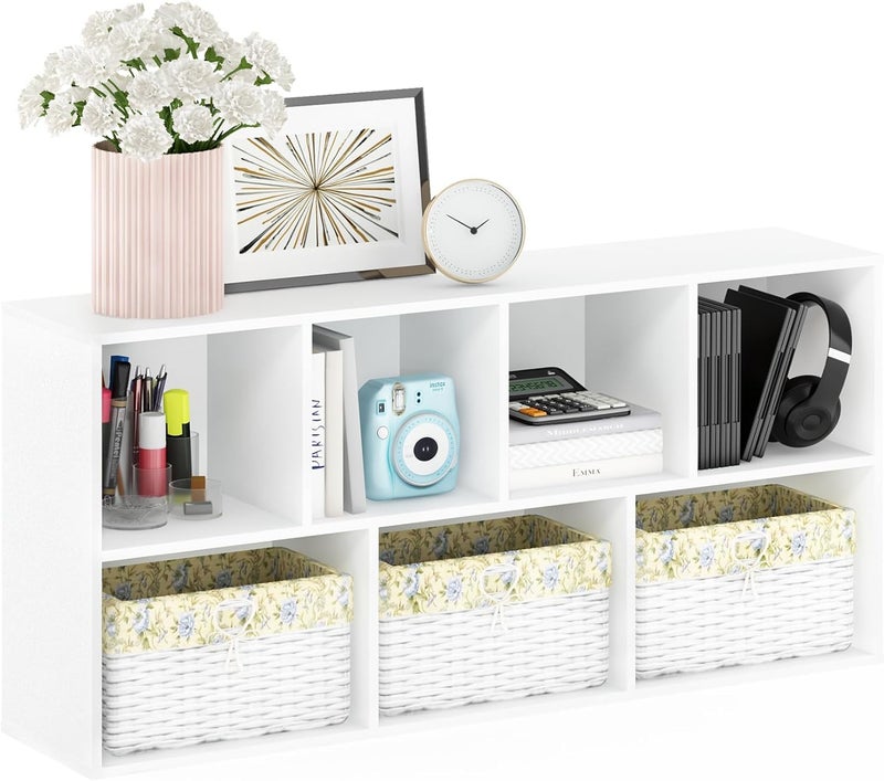 Furinno 7-Cube Reversible Open Shelf, White 11048WH - Image 5