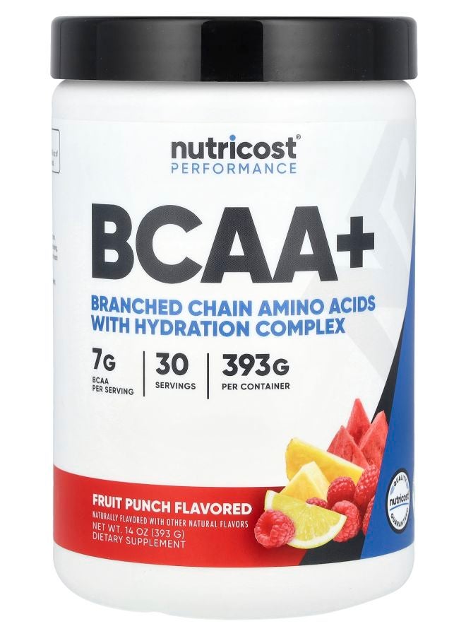 Nutricost Performance BCAA+ Fruit Punch 14 oz (393 g) - Image 1
