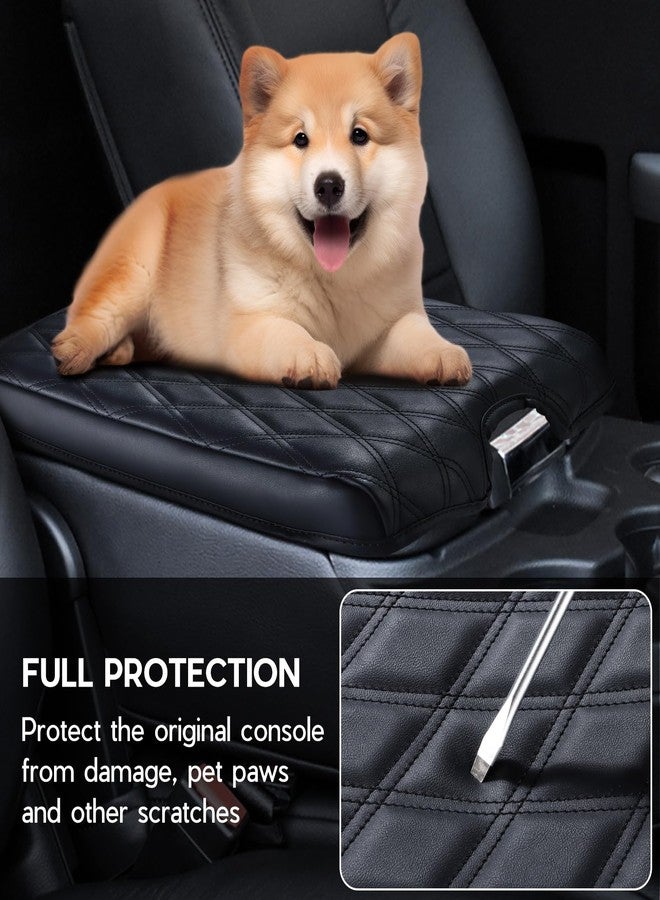 Sinvanho Center Console Cover for 2013-2018 Ram 1500 & 2013-2024 Dodge Ram 2500/3500/1500 Classic Model, PU Leather Armrest Cover Middle Console Cover Accessories with Hidden Pockets, Jump Seat Console Only - Image 4