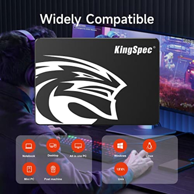 محرك أقراص الحالة الصلبة الداخلي 512 جيجابايت SSD 2.5 SATA III 6 جيجابايت/ثانية، قراءة تصل إلى 570 ميجابايت/ثانية، كتابة 520 ميجابايت/ثانية، فلاش NAND ثلاثي الأبعاد لأجهزة الكمبيوتر المحمول وأجهزة الكمبيوتر المكتبية - Image 4