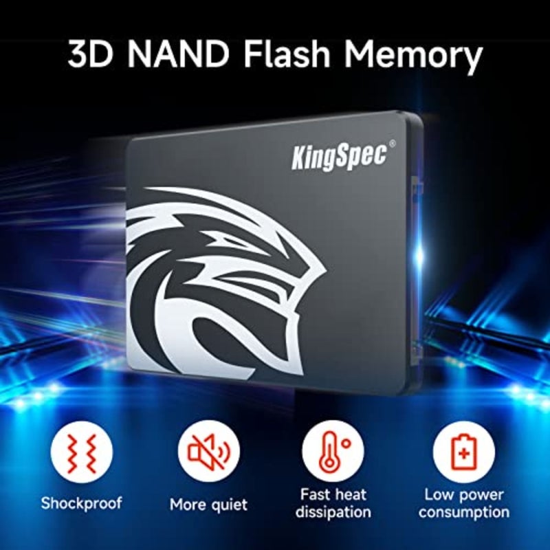 محرك أقراص الحالة الصلبة الداخلي 512 جيجابايت SSD 2.5 SATA III 6 جيجابايت/ثانية، قراءة تصل إلى 570 ميجابايت/ثانية، كتابة 520 ميجابايت/ثانية، فلاش NAND ثلاثي الأبعاد لأجهزة الكمبيوتر المحمول وأجهزة الكمبيوتر المكتبية - Image 5