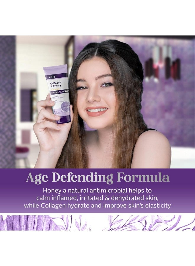 Envy منظف وجه مع الكولاجين والعسل يعزز البشرة الصحية والمتألقة يقلل من الخطوط الدقيقة والتجاعيد مضاد للشيخوخة العناية بالبشرة الكورية لجميع أنواع البشرة نباتي وخالي من القسوة 200 مل / 6.76 أونصة. - Image 3