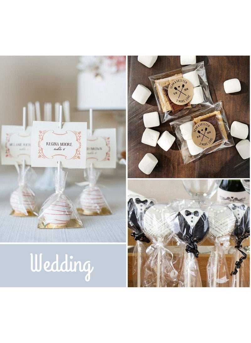 مارك [35 قطعة] أكياس حلوى شفافة مقاس 16 × 22 بوصة - أكياس بلاستيكية مسطحة من السيلوفان لتخزين الطعام والحلويات وحلويات شوكولاتة عيد الحب - Image 3