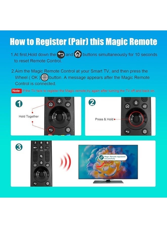 Remote House MR23 Replacement Magic Remote Control for LG-TV-Remote Compatible for All LG with Voice Function Smart OLED QNED UHD 4K 8K TVs - Image 2