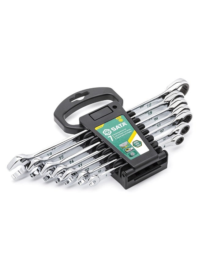 SATA ST08043U 7-Piece Metric 120XP Combination Ratcheting Wrench Set - Image 1