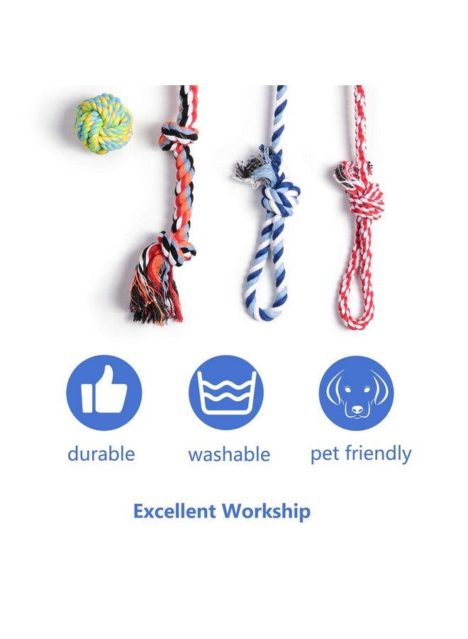 fida Dog Rope Toys 4 Pack, Puppy Teething Sturdy Cotton Chew Tug Ropes Indoor/Outdoor, Exercise Interactive Tug O'War Toys Set For Boredom SmallMeidum Dogs - Image 3