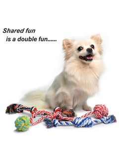 fida Dog Rope Toys 4 Pack, Puppy Teething Sturdy Cotton Chew Tug Ropes Indoor/Outdoor, Exercise Interactive Tug O'War Toys Set For Boredom SmallMeidum Dogs  - Image 4