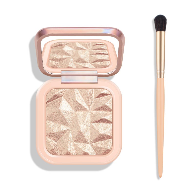 KYDA Face Highlighter Palette, High Glossy Face Illuminator Palette, Natural Glow Finish, Pearl Shimmer Smooth Baked Powder, Lasting Sparkling Champagne Highlighter Makeup-SUN GLOW - Image 1