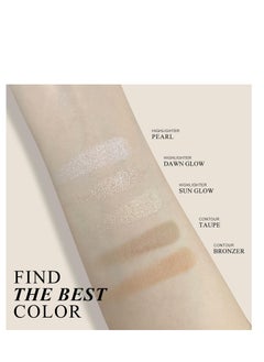 KYDA KYDA Face Highlighter Palette, High Glossy Face Illuminator Palette, Narutal Glow Finish, Pearl Shimmer Smooth Baked Powder, Lasting Sparkling Highlighter Makeup-SUN GLOW  - Image 3