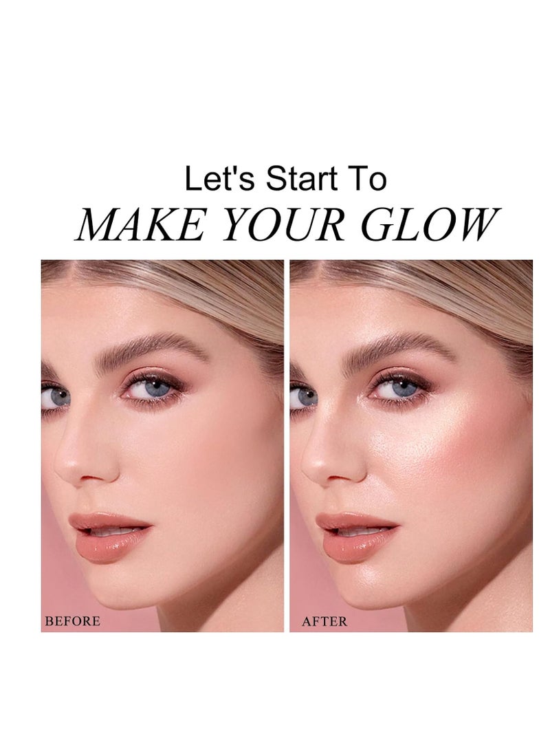 KYDA KYDA Face Highlighter Palette, High Glossy Face Illuminator Palette, Narutal Glow Finish, Pearl Shimmer Smooth Baked Powder, Lasting Sparkling Highlighter Makeup-SUN GLOW  - Image 4