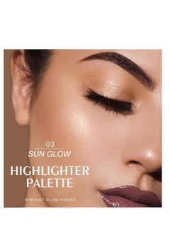 KYDA KYDA Face Highlighter Palette, High Glossy Face Illuminator Palette, Narutal Glow Finish, Pearl Shimmer Smooth Baked Powder, Lasting Sparkling Highlighter Makeup-SUN GLOW  - Image 5