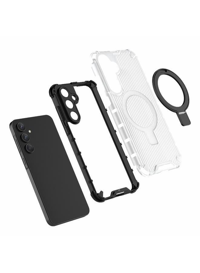 S-TOP Case For Samsung Galaxy A55 5G Grating Holder Shockproof Phone Case - Image 5