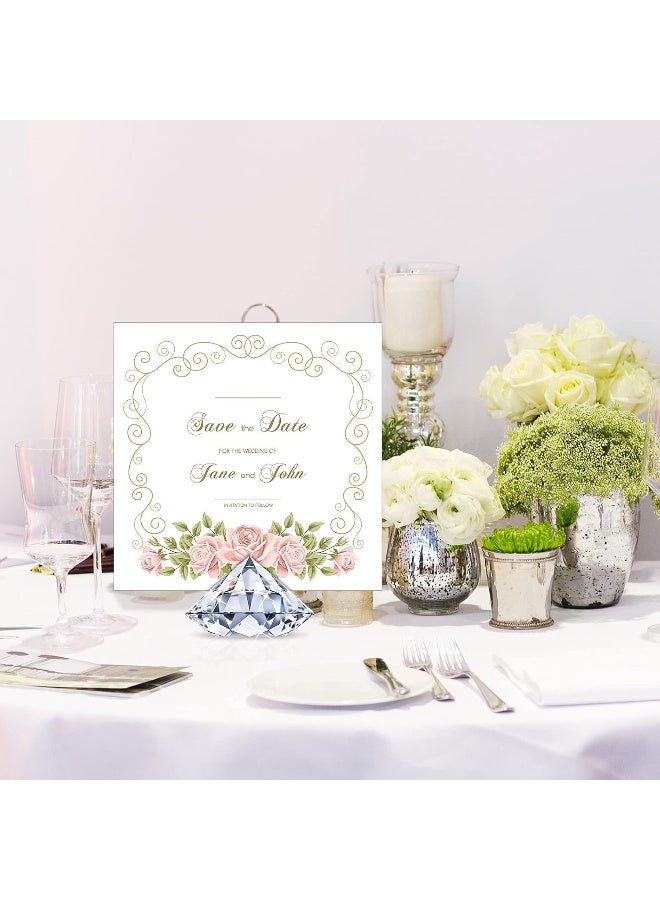 Relex 24 Pack Diamond Place Card Holders Stands, Acrylic Crystal Table Card Stands for Wedding, Party Decoration, Baby Shower, Table Decorations (Clear)  - Image 4