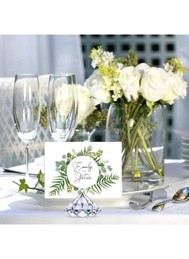 Relex 24 Pack Diamond Place Card Holders Stands, Acrylic Crystal Table Card Stands for Wedding, Party Decoration, Baby Shower, Table Decorations (Clear)  - Image 5
