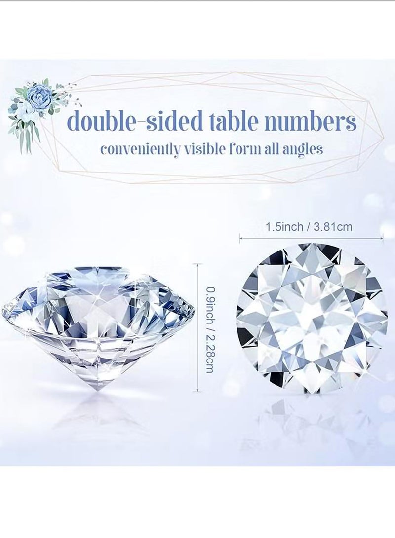 Relex 24 Pack Diamond Place Card Holders Stands, Acrylic Crystal Table Card Stands for Wedding, Party Decoration, Baby Shower, Table Decorations (Clear)  - Image 2