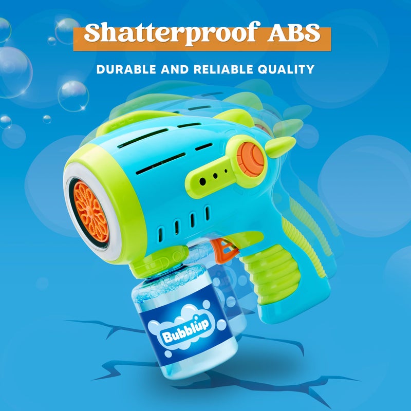 Sloosh 10 Holes Bubble Gun for Kids, Bubble Machine Gun for Toddlers 1-3, Automatic Light Up Airship Blower with 2 Bottles 4 Bags Refill Solution, Summer, Outdoor Toy, Party, Easter, Gift - Image 3