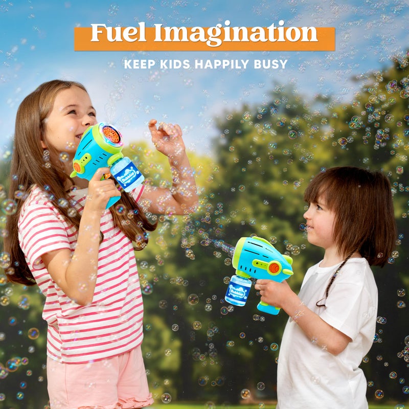 Sloosh 10 Holes Bubble Gun for Kids, Bubble Machine Gun for Toddlers 1-3, Automatic Light Up Airship Blower with 2 Bottles 4 Bags Refill Solution, Summer, Outdoor Toy, Party, Easter, Gift - Image 5