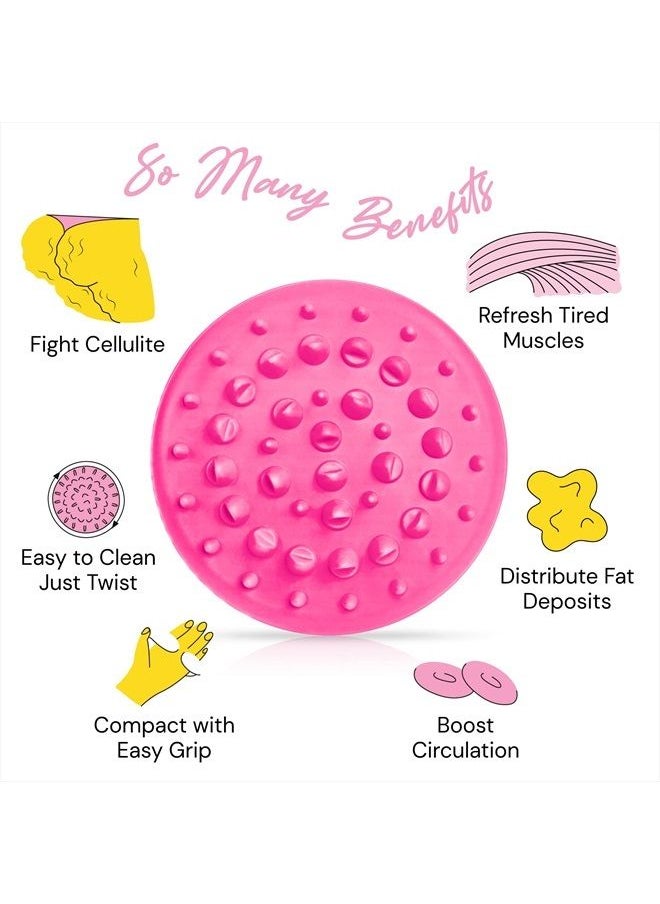 Scala Silicone Anti Cellulite Massager, Body Shower Scrubber, Cellulite Remover - Improve Circulation, Distribute Fat Deposits, Body Massager, Exfoliator, Fat Roller Use with Creams and Oils - Pink  - Image 3