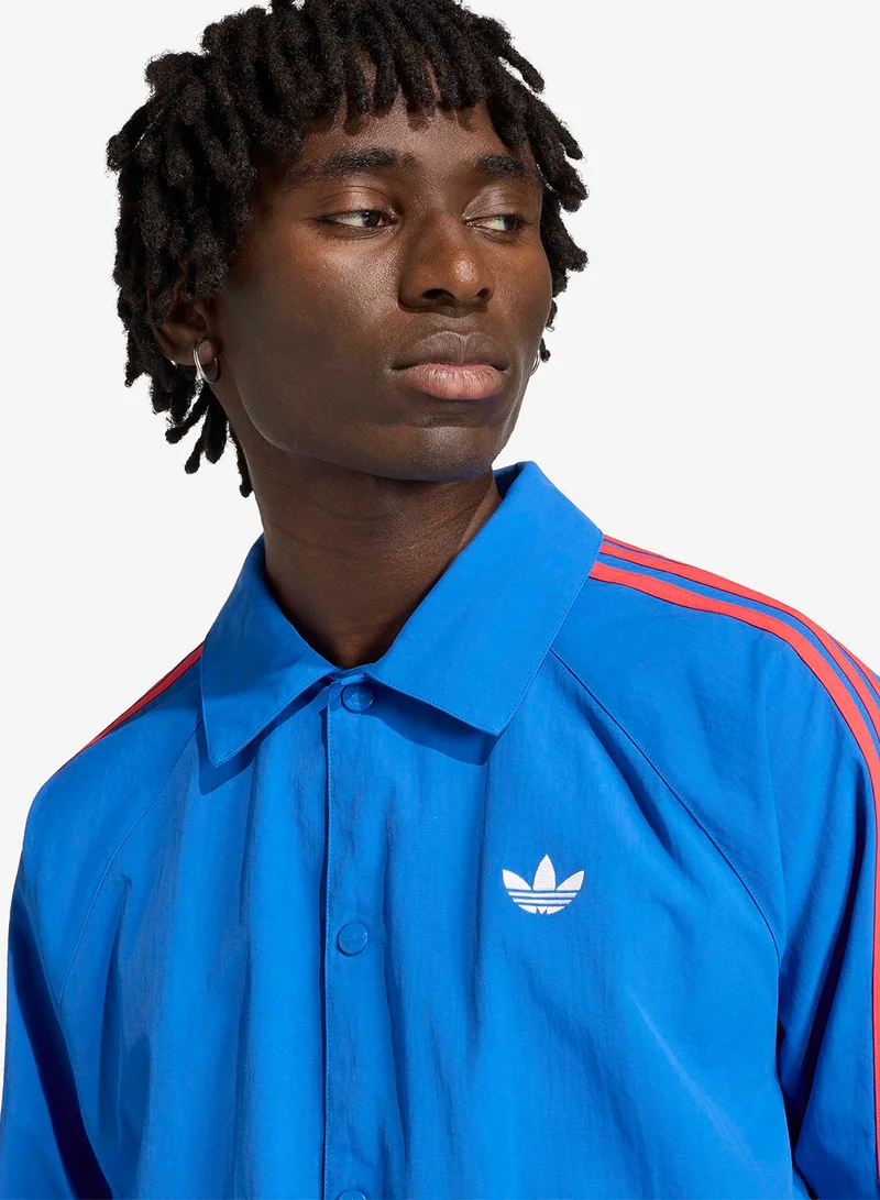 Adidas Originals BLUE 3-Stripes Coach Jacket for Men | Best Price UAE