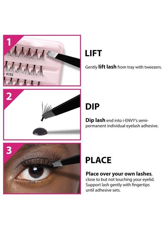 KISS - iENVY Individual Cluster Lash Glue, Strong Hold Individual Lash Adhesive, Waterproof Long-Lasting Individual Lash Glue, Jet Black - Image 1