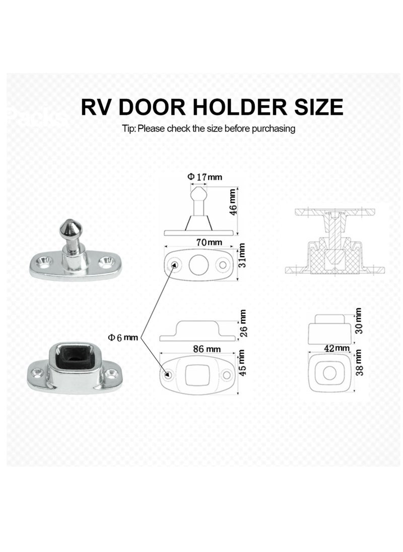 KASTWAVE - RV Door Holder, Heavy Duty Enclosed Trailer Door Latch, Entry Door Catch, Plunger and Socket Trailer Door Holder for Camper, TravelTrailer, Cargo, Truck, Shed Door (2 Pack) - Image 1