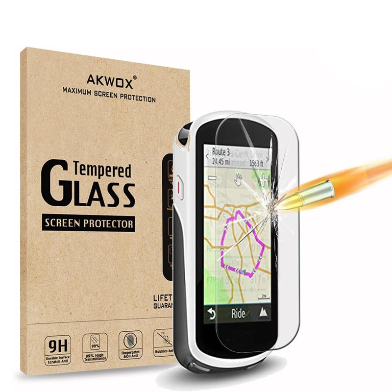 AKWOX (Pack of 4) Tempered Glass Screen Protector for Garmin Edge 1030, 0.3mm 9H Hard Scratch-resistant Protector for Garmin Edge 1030 - Image 1