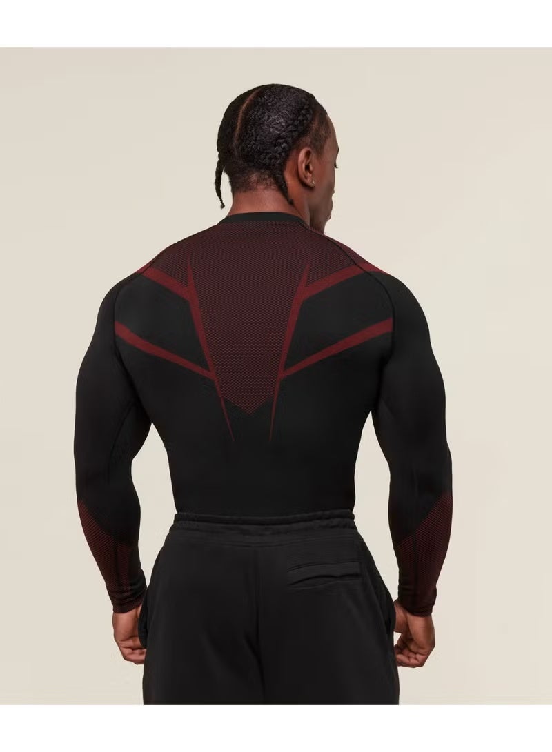 جيمشارك تي شيرت لياقة بدنية بأكمام طويلة للرجال من جيم شارك، مناسب للجري والتدريب وركوب الدراجات، قميص ضيق سريع الجفاف ومرن - Image 4