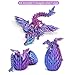 Flavery 3D Printed Flying Dragon in Egg Red Mix Blue Surprise Easter Egg with Flexible Winged Dragon Inside Mystery Beautiful Fidget Toy Birthday Gift Desk Figure Decor Red Mix Blue - Image 4