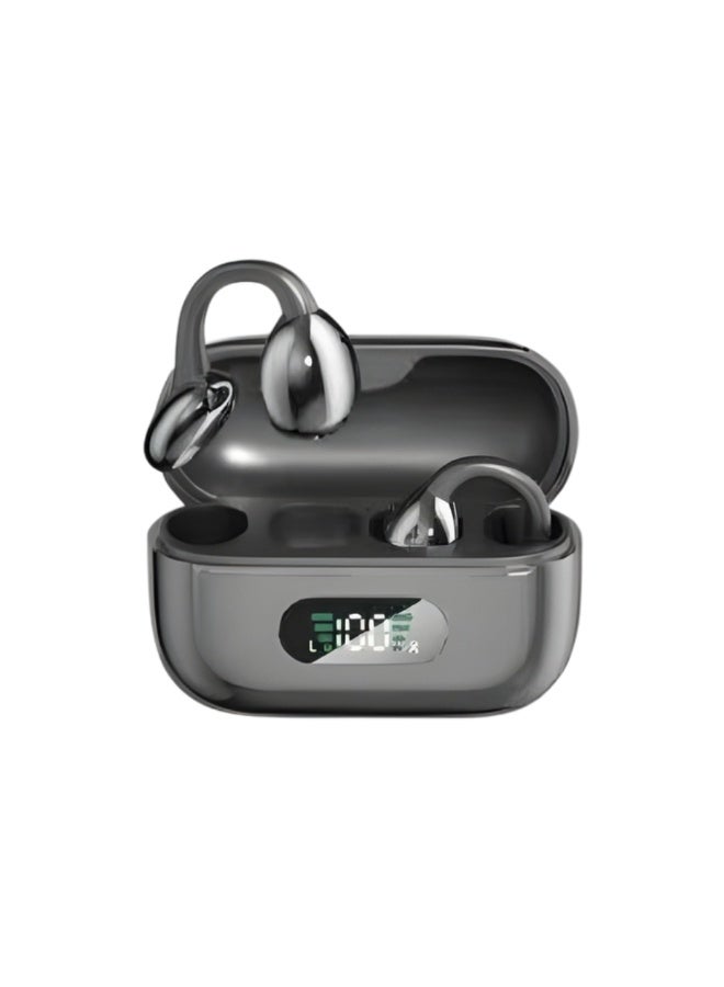 CYXG Q65 True Wireless Earbuds with LED Power Display (Black) – Bluetooth 5.4 Hi-Fi Stereo Headphones, Noise Reduction, Secure-Fit Earhooks & Type-C Fast Charging Case - Image 1