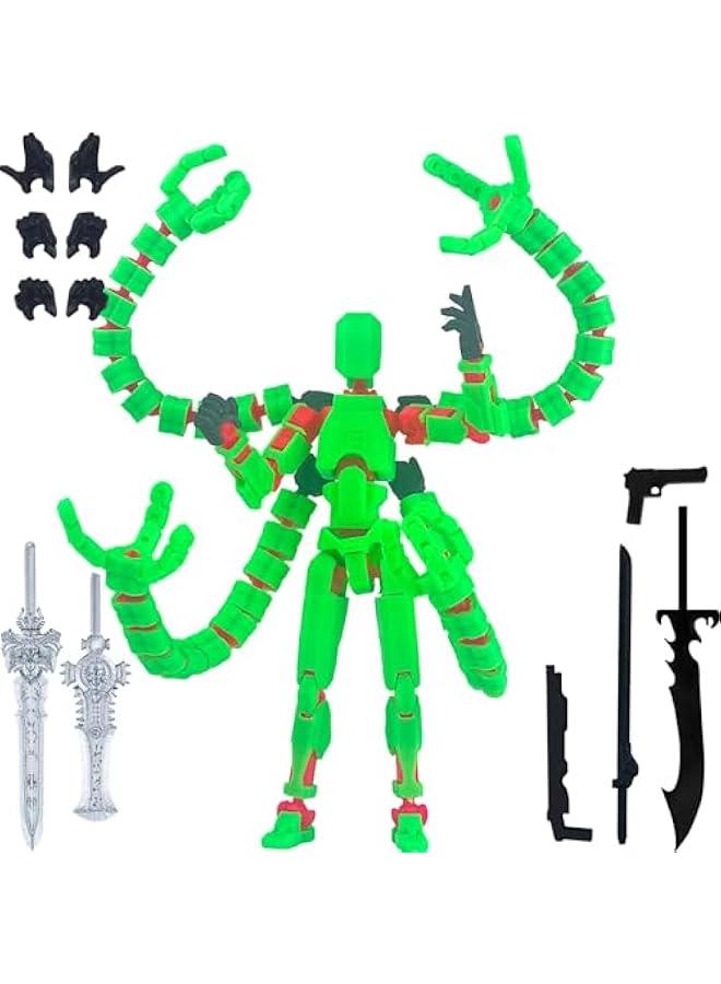 Assembly Completed T13 Action Figure 3D Printed Multi-Jointed Movable T 13 Lucky 13 Dummy 13 Nova 13 Robot 13 Action Figure Desktop Decorations for Game Lovers - Image 1