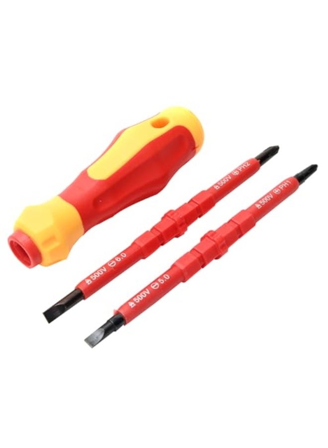 Lawazim Professional Screwdriver -3 Piece Set with Interchangeable Dual-Head Screwdrivers and Non-Slip Driver Handle - Versatile Tool for Household Repairs, DIY Projects, and Electronics Maintenance  - Image 1