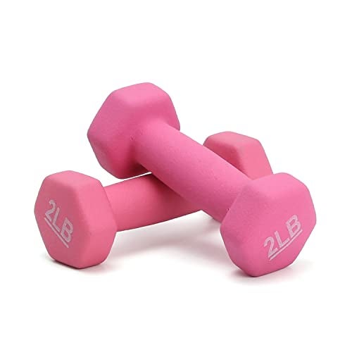Kakss Neoprene Workout Fixed Weight Dumbbell(Proudly Made In India) (2-Pound, Set Of 2Pc), 1.8 Kilograms, Pink - Image 1