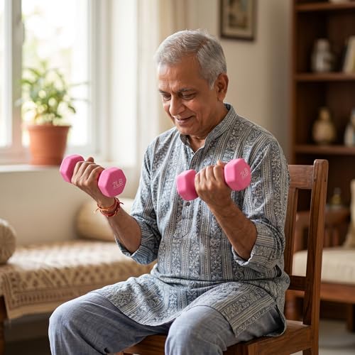 Kakss Neoprene Workout Fixed Weight Dumbbell(Proudly Made In India) (2-Pound, Set Of 2Pc), 1.8 Kilograms, Pink - Image 5