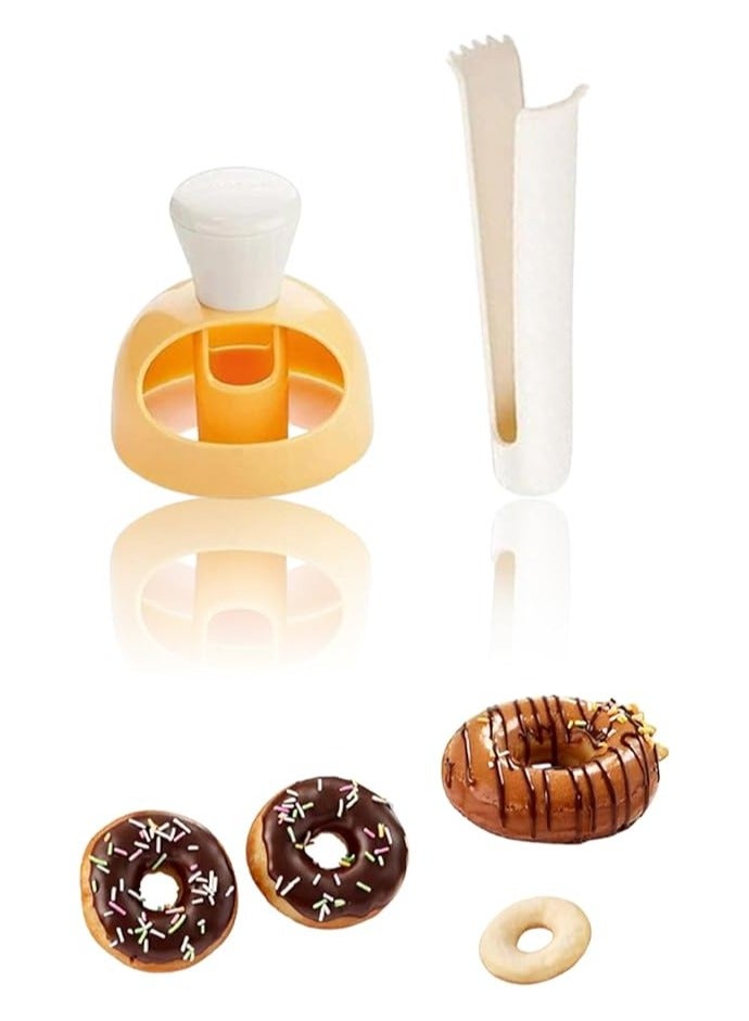 Non-Stick Donut Cutter Mold Set with Dipping Plier - Round Cookie Cutter for Baking Doughnuts, Cakes, and Biscuits - DIY Donut Kitchen Baking Tool 1 pack - Image 1
