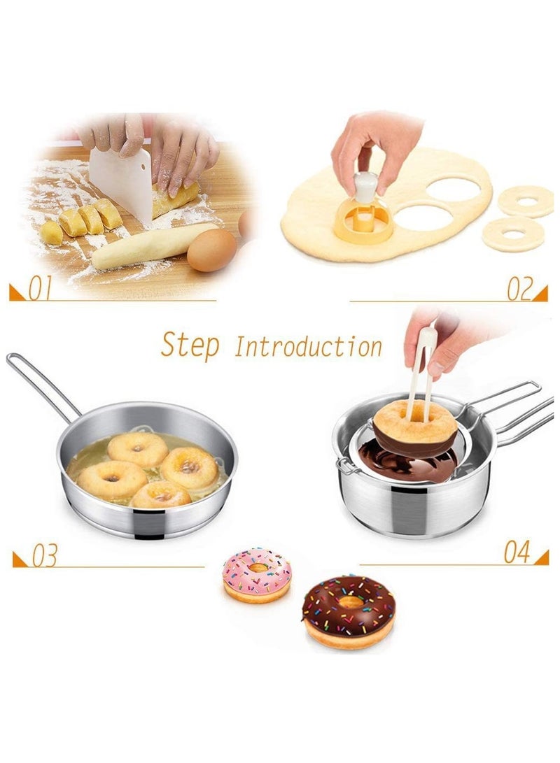 Non-Stick Donut Cutter Mold Set with Dipping Plier - Round Cookie Cutter for Baking Doughnuts, Cakes, and Biscuits - DIY Donut Kitchen Baking Tool 1 pack - Image 3
