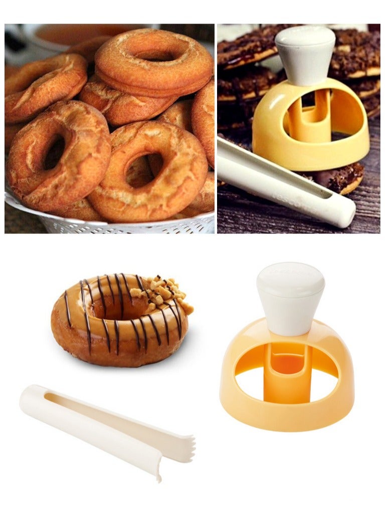 Non-Stick Donut Cutter Mold Set with Dipping Plier - Round Cookie Cutter for Baking Doughnuts, Cakes, and Biscuits - DIY Donut Kitchen Baking Tool 1 pack - Image 4