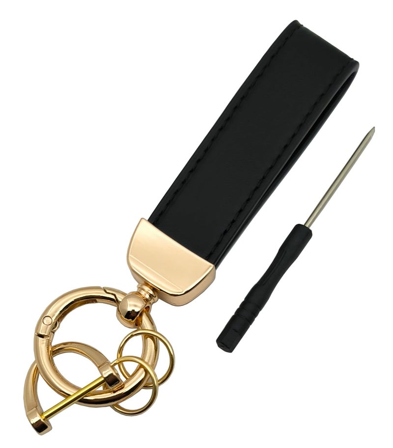 vurbemes Leather Wristlet Keychain Car Key Chain Holder with Anti-Lost D Ring, Key Fob Wristband for Women - Image 1