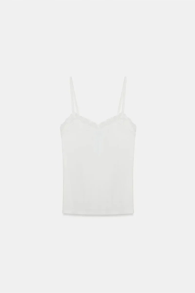 Dilvin White DILVIN Slim Fit Sleeveless V-Neck Cami Blouse for Women | Best Price UAE