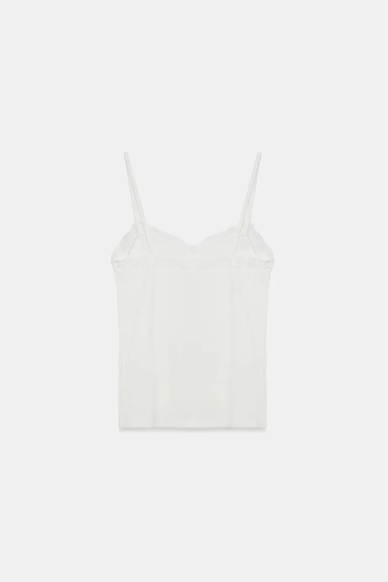 Dilvin White DILVIN Slim Fit Sleeveless V-Neck Cami Blouse for Women | Best Price UAE