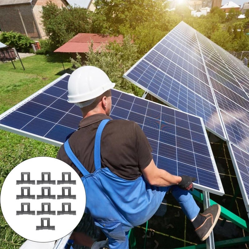 Solar Panel Drainage Clips 10pcs Black 6 8X3cm Prevent Mud Build Up Water Management - Image 4
