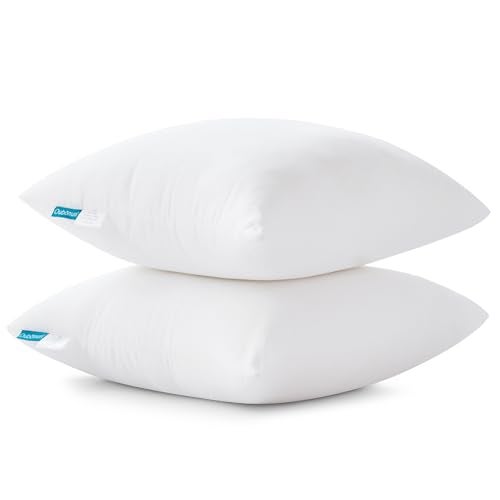 Oubonun 18 x 18 Throw Pillow Inserts - Soft, Plush & Decorative Down Alternative Pillows for Couch Sofa Bed, Machine Washable - White, Pack of 4 - Image 3