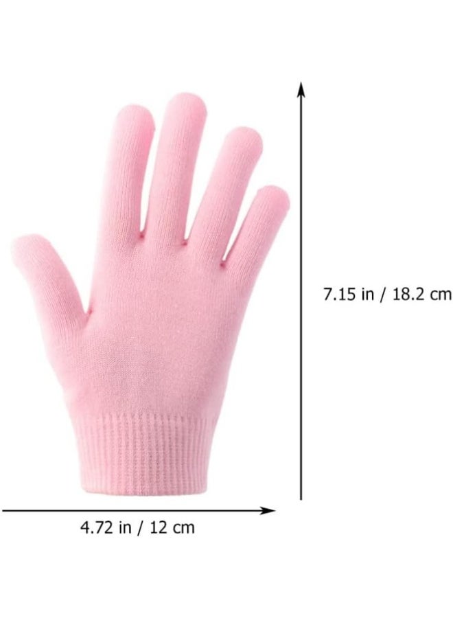 Pink therapeutic gel gloves, enriched with essential oils to deeply moisturize hands and effectively soften dry and cracked skin. - Image 2